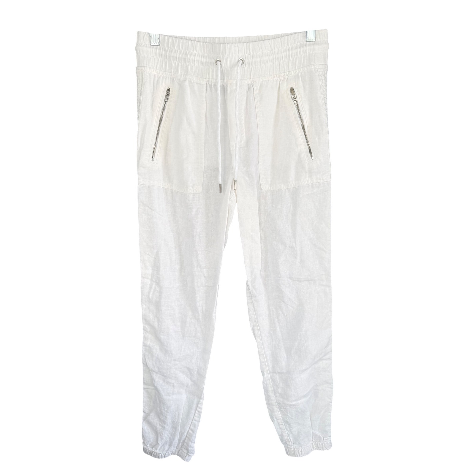 C1 Athleta Cabo Linen Jogger 100% Linen Tapered Coastal Beach Drawstring Pants